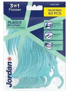 Orkla JORDAN Dental Flossers 3in1 Pack of 60