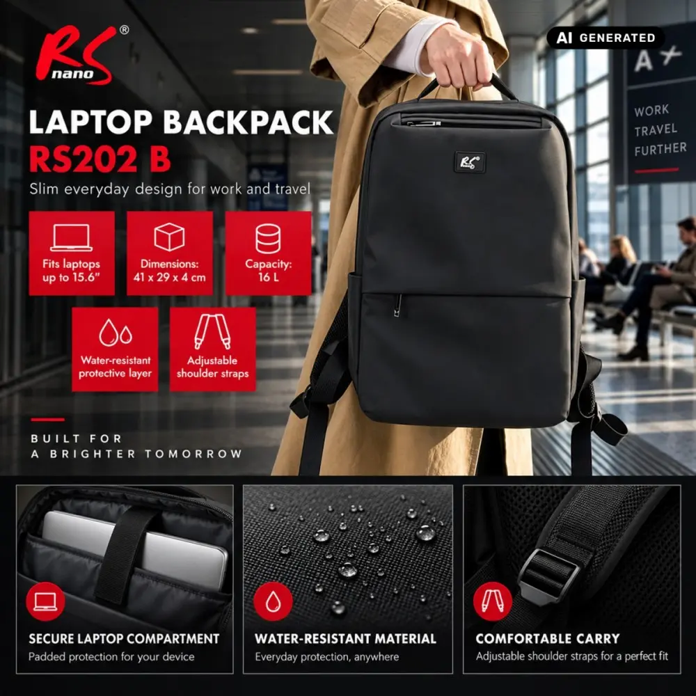 Laptop Backpack MACLEAN RS202 B Photo 2