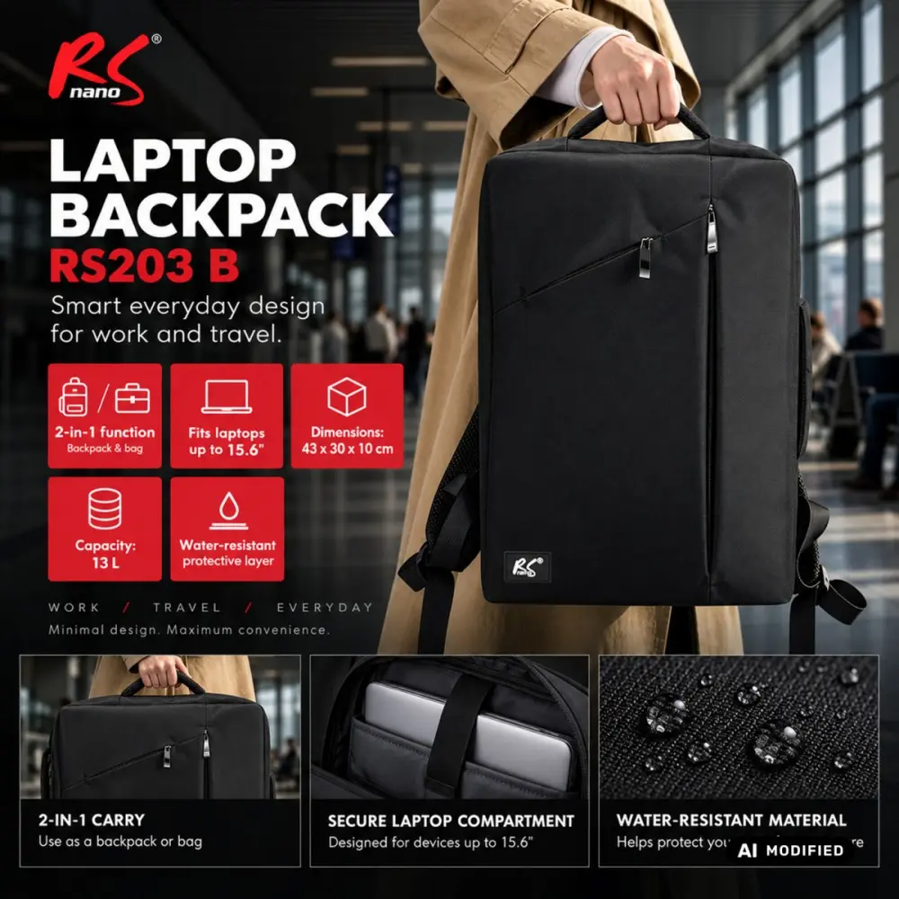 MACLEAN RS203 B Laptop Backpack Photo 2