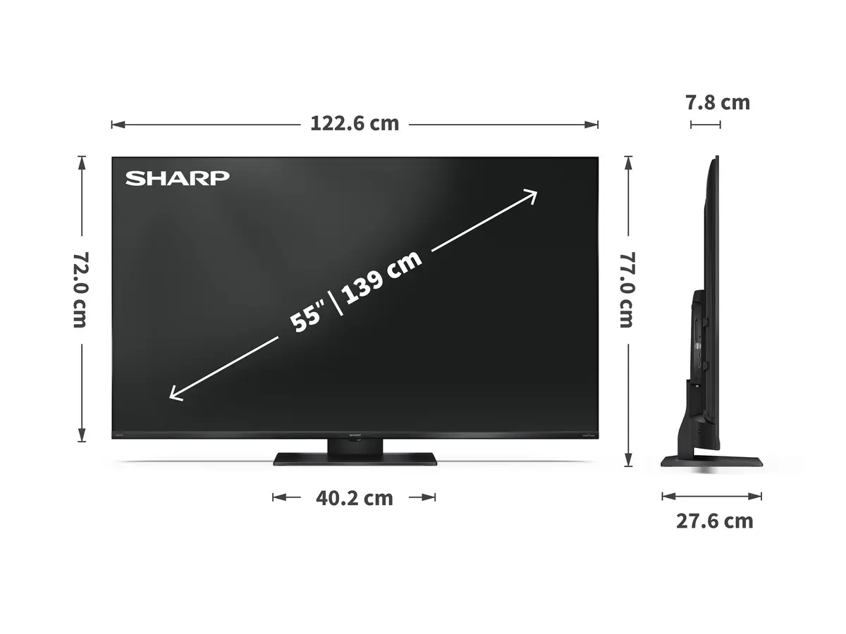 Телевизор Sharp 55JR7265E 55" 4K Ultra HD QLED Google TV Photo 4