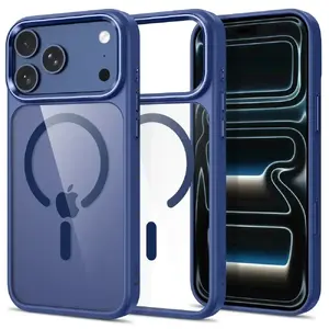Tech-Protect MagMat MagSafe CC Phone Case for iPhone 17 Pro and iPhone 18 Pro Deep Blue and Clear