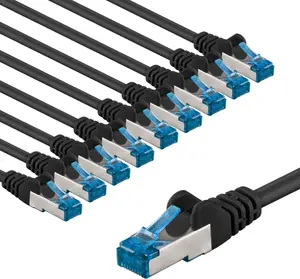 Сетевой кабель Goobay 67543 Cat6a S/FTP 3м черный RJ-45 круглый