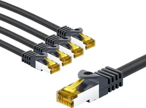 Сетевой кабель Goobay Cat7 S/FTP RJ-45 штекер - RJ-45 штекер 3 м черный круглый