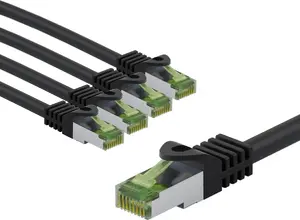 Сетевой кабель Goobay 69760 Cat8.1 S/FTP круглый с разъемами RJ-45, 1 м