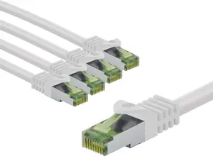 Сетевой кабель Goobay Cat8.1 S/FTP круглый RJ-45 штекер на RJ-45 штекер 1 м зеленый и белый