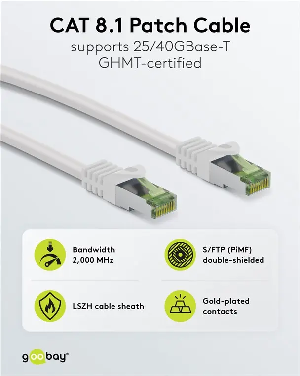 Сетевой кабель Goobay 69768 Cat8.1 S/FTP 1 м Photo 3