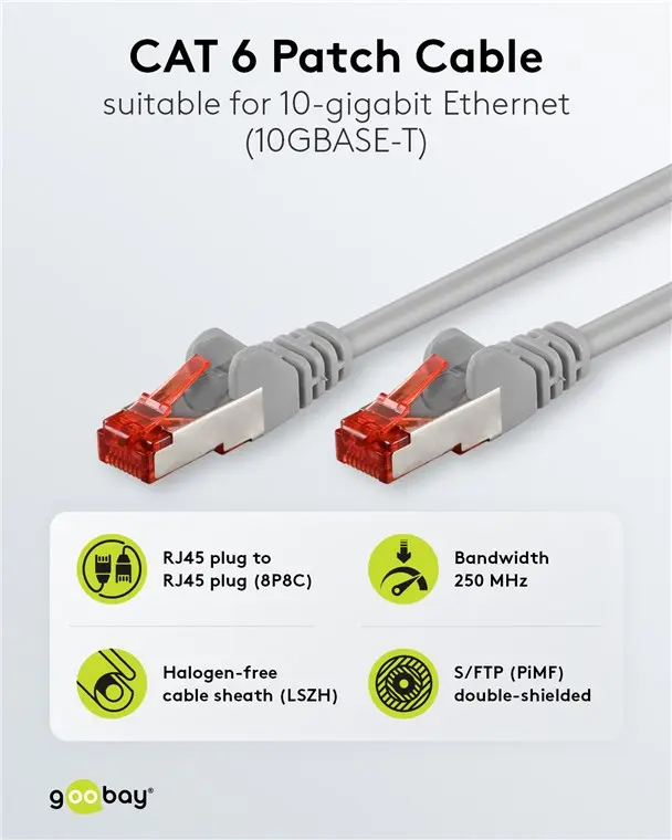 Goobay 66650 Cat6 S/FTP Network Cable 1 m Photo 3