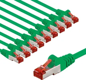 Goobay 67508 Cat6 S/FTP Round Networking Cable RJ-45 Male to Male 2 m Green and Red