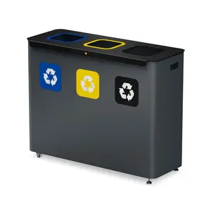 Hailo ProfiLine WST XXXL Waste sorting system grey steel 3x60 liters