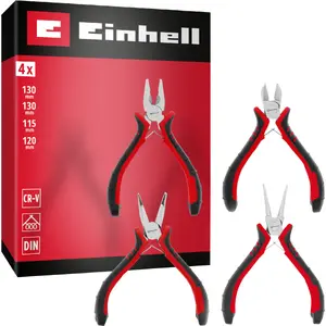 Набор электронных плоскогубцев Einhell-KWB, 4 штуки, черно-красный
