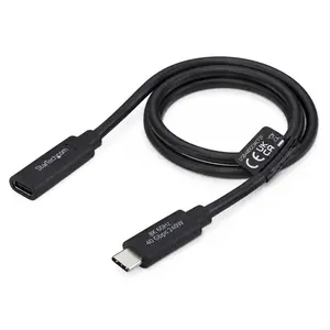 StarTech USB4 Extension Cable USB440GCMCF2F 0.6m 40Gbps Thunderbolt 4 Compatible 240W Charging 8K Video USB-C Male to Female