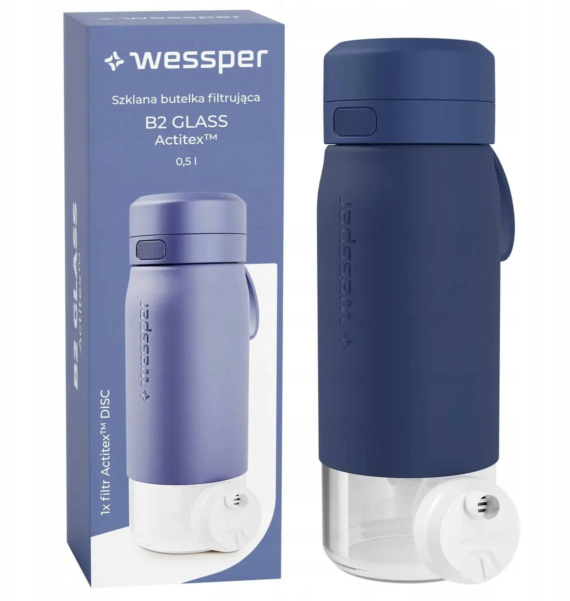 Wessper B2 GLASS Actitex 500ml Blue