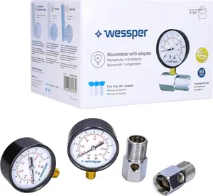 Wessper Manometer and Adapter Set for Water Filters with 3/4 Inch Connection