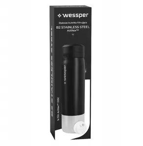 Wessper B2 Stainless Steel Filter Bottle Actitex 1000ml Black