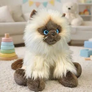 Dubi Siāmas kaķis sēdus mīkstā plīša rotaļlieta 28cm