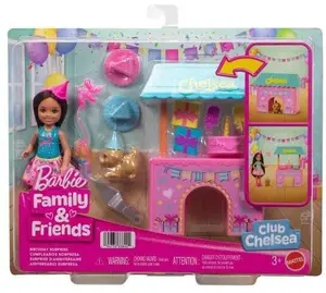 MATTEL Chelsea Family & Friends Club Surprise Birthday Party Leļļu komplekts ar mazo lelli Daudzkrāsains