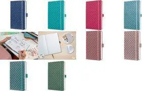 sigel Jolie Flair Notebook DIN A5 Nature Green Faux Leather Lined 80 g/sqm White Paper JN141