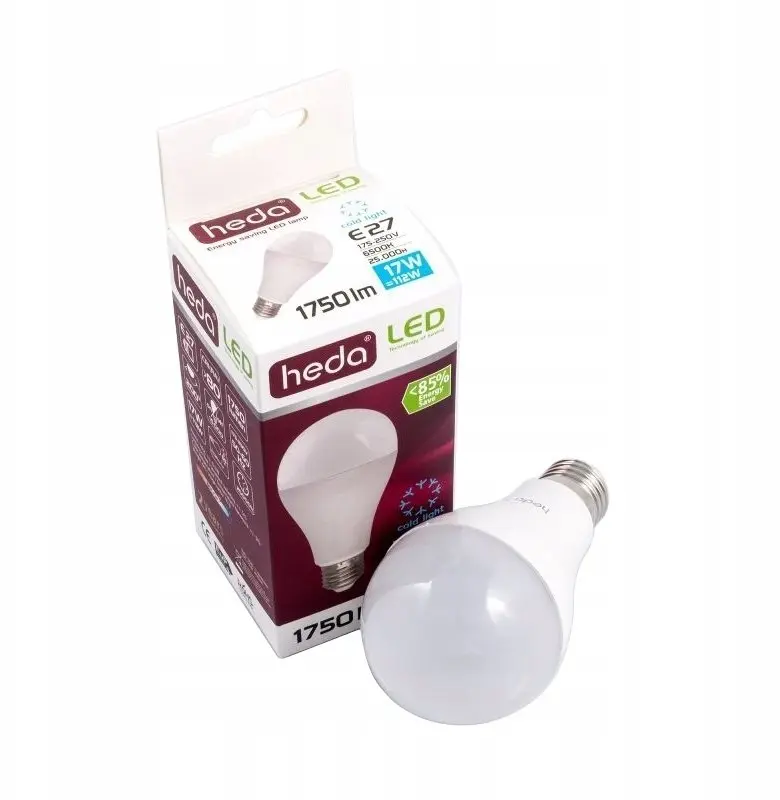 Heda LED spuldze A65 E27 17W