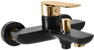 Bath Lever Mixer Domoletti DVT554.5CMATZ Matte Black and Gold