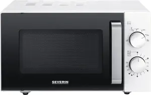Severin MW 7765 Countertop Solo Microwave 20 L 800 W with Rotary Control and 6 Power Levels in Black and Silver