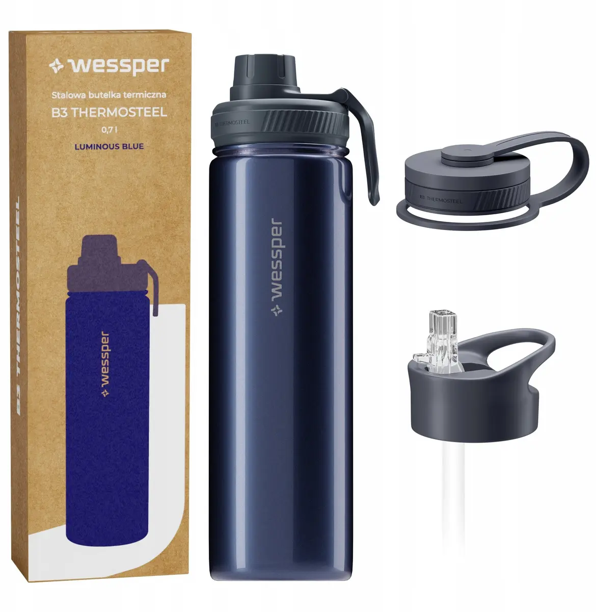 Wessper B3 THERMOSTEEL Termo pudele Metalic