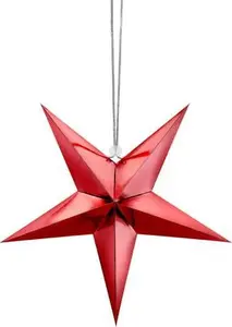 PartyDeco Paper Star Holiday Decoration 30 cm Red