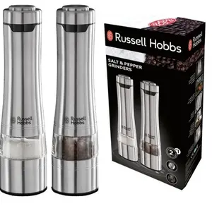 Russell Hobbs 23460-56 Salt and Pepper Grinder Set Stainless Steel Battery Operated