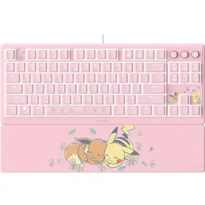 Razer Ornata V3 Tenkeyless – Pikachu & Eevee Edition keyboard Gaming USB Pink
