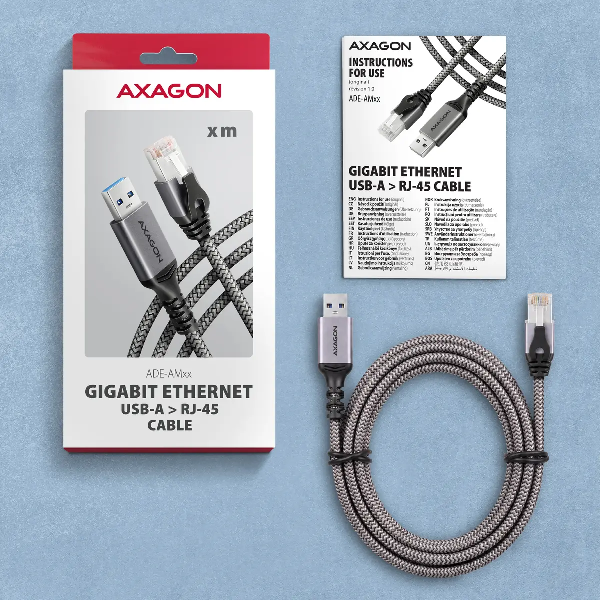 Сетевой адаптер AXAGON ADE-AM50 USB-A Gigabit Ethernet Photo 9