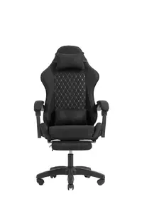 TACENS Mars Gaming MGC-X Fabric datorspēļu krēsls ar polsterētu sēdekli, galvas balstu, roku balstiem un melnu apdari līdz 120 kg