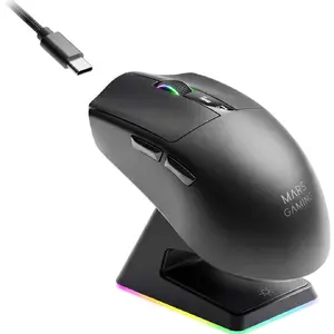 Mars Gaming MMWELITE Bezvadu optiskā pele labajai rokai ar Bluetooth, 20000 DPI, 6 pogām, melna