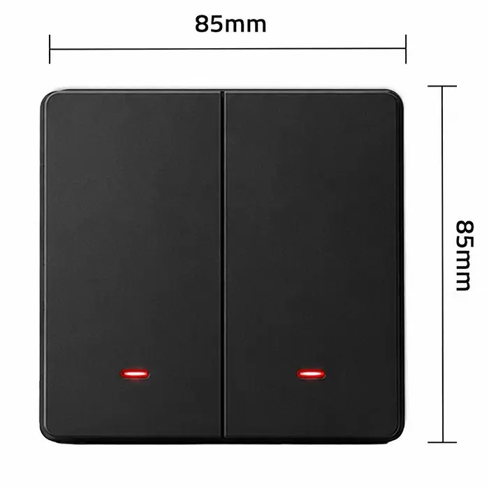 Qoltec Smart 2-Gang Light Switch Wi-Fi Black Photo 9