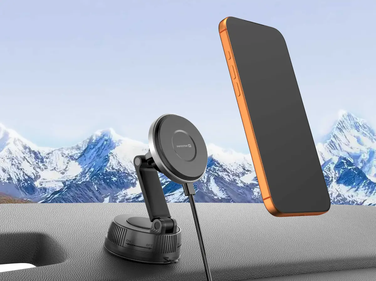 Swissten S-Grip E3 MagSafe Car Holder & 15W Wireless Charger Photo 2