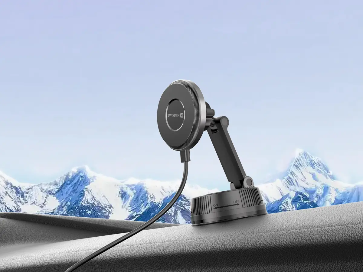Swissten S-Grip E3 MagSafe Car Holder & 15W Wireless Charger Photo 5