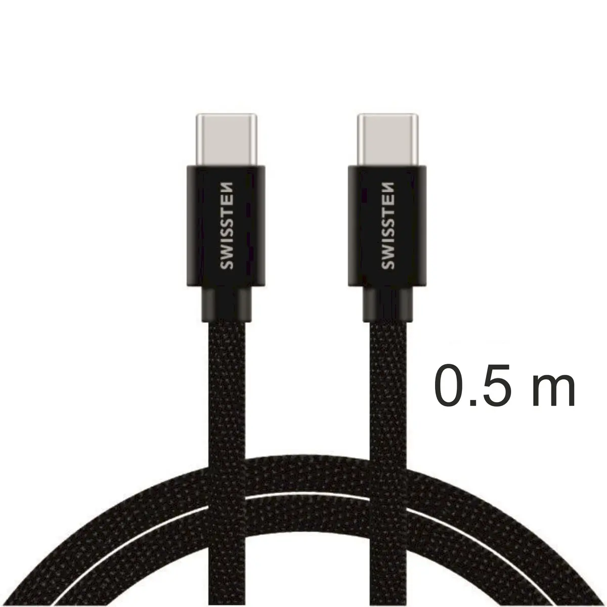 Swissten Textile USB-C to USB-C Cable Black Photo 6