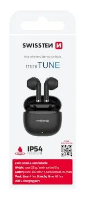 Swissten TWS Mini TUNE Bluetooth Стерео Наушники Черные Photo 6