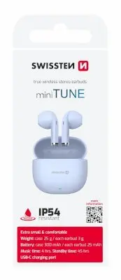 Беспроводные наушники Swissten TWS Mini TUNE - синие Photo 7