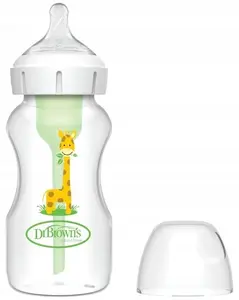 Dr Browns BUTELKA SZEROKA SZYJKA 270ML OPTIONS+ZE ZMOCZKIEM+3 MIESIĄCE, DEKOR.ŻYRAFA