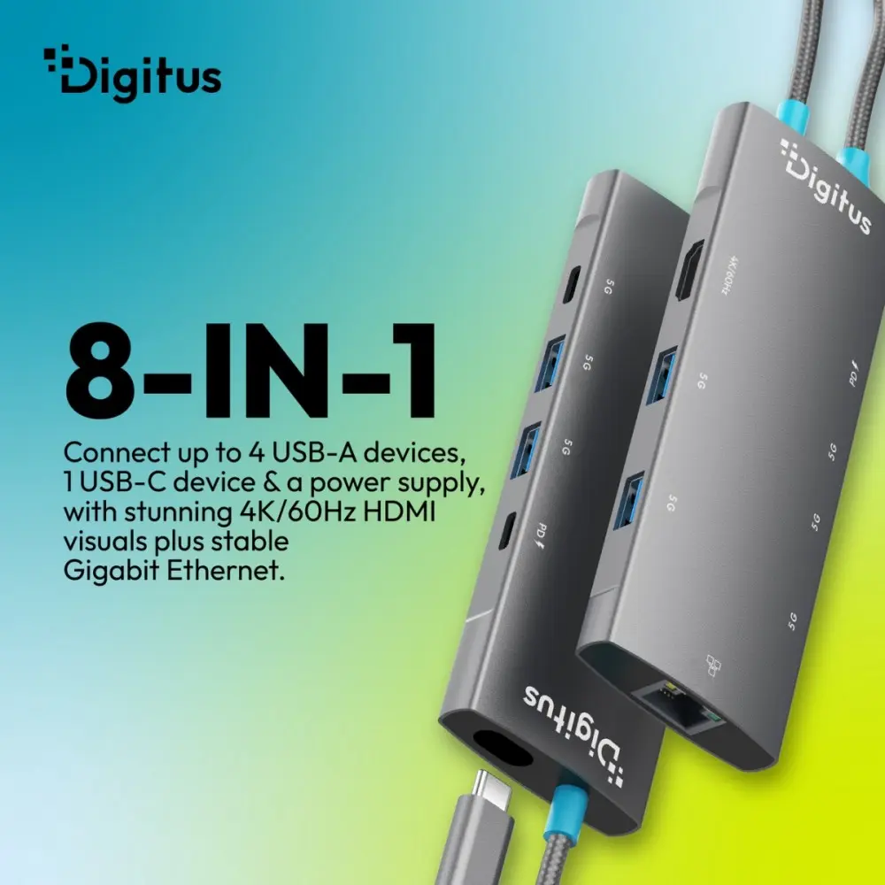 DIGITUS DA-70921 8-portu USB-C dokstacija Photo 12