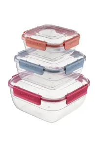 Set of 3 Square Food Storage Containers 0.4, 0.8, and 1.45 L by Galicja
