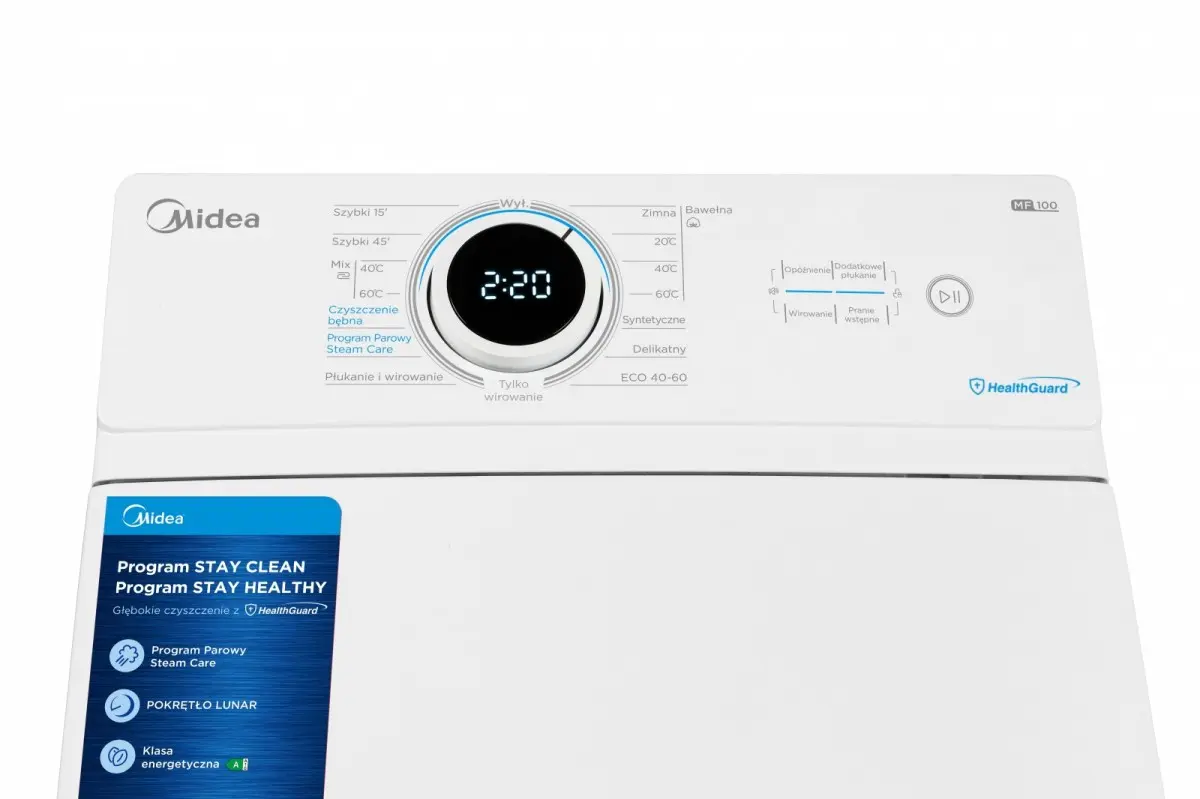 Vertikālā veļas mašīna Midea MF100T80B/W-PL Photo 2