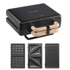 3-in-1 Sandwich Maker 800W Black Concept SV3091