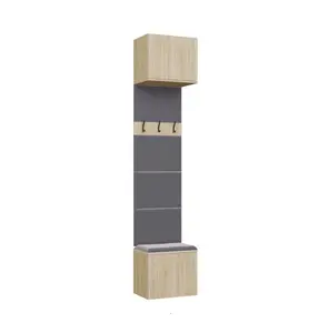 top e shop Drēbju pakaramais HAGA 1SZ Sonoma ozols ar 2 durvīm, 3 pakaramā āķiem, 2 plauktiem un TIP-ON sistēmu