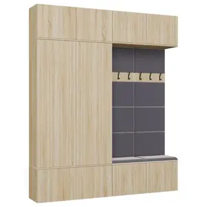 Skapis top e shop HAGA IV 2SZ2W Sonoma Oak, 10 durvis, skaidu plāne, TIP-ON sistēma, brīvi stāvošs