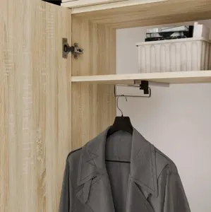 Skapis HAGA IV 3SZ1W top e shop Sonoma Oak brīvi stāvošs eņģu durvju skaidu plātne 11 durvis 3 pakaramie matēta apdare