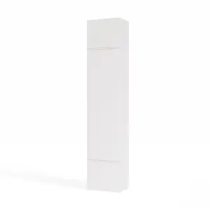 Brīvi stāvošs 3 durvju skapis top e shop HAGA White Wardrobe ar eņģu durvīm, skaidu plātnes rāmi, TIP-ON sistēmu un plauktiem