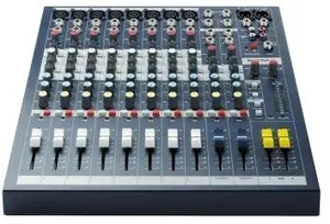 Soundcraft EPM8 analogā miksera konsole ar 8 mono ieejām un 2 stereo kanāliem