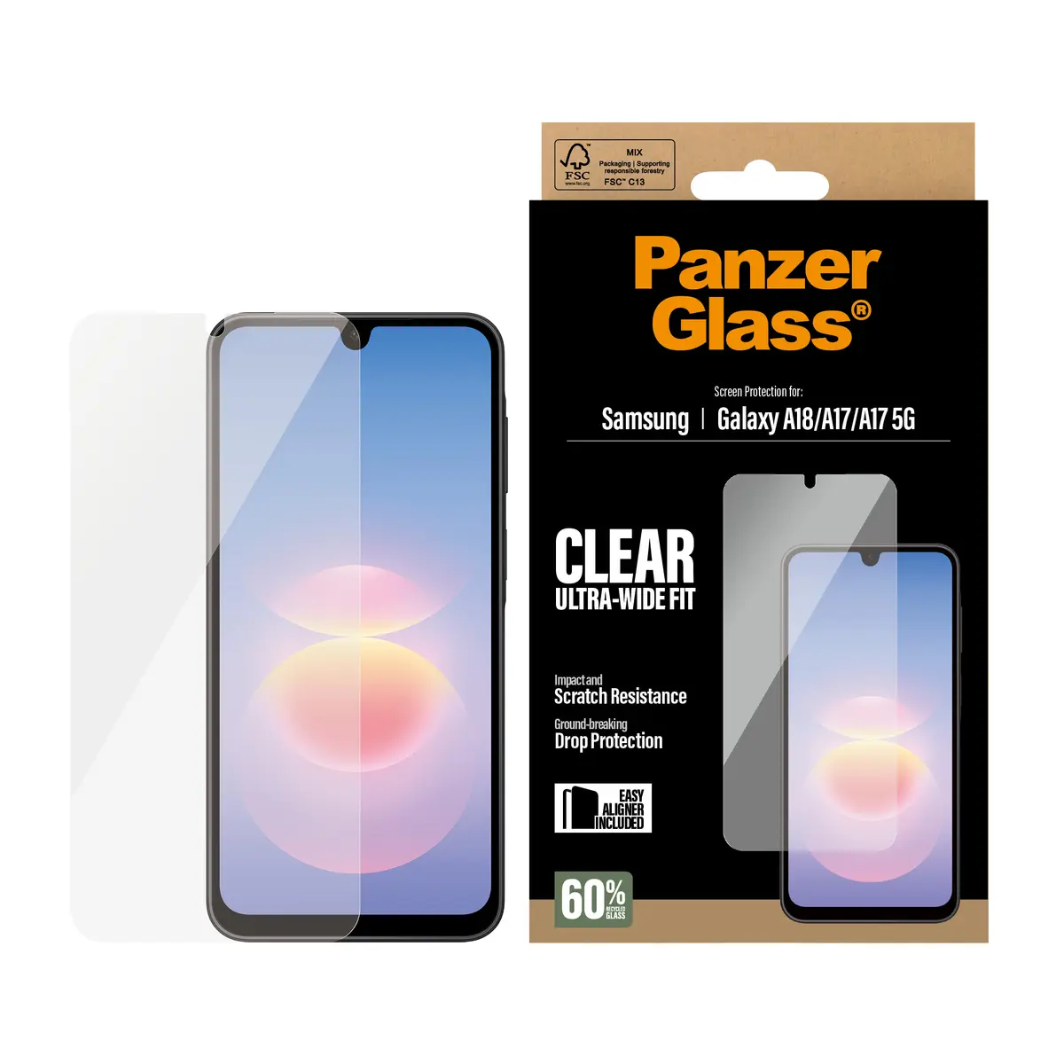 Защитное стекло PanzerGlass Ultra-Wide Fit для Galaxy A18 A17 Photo 3