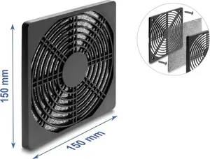 Delock 67709 Fan Grille with Dust Filter Black