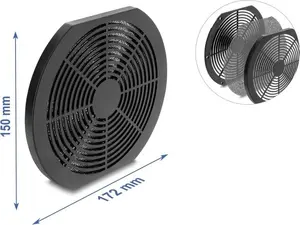 DELOCK 67710 Round Fan Grill with Dust Filter Black